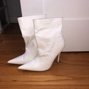White ankle booties from Misguided